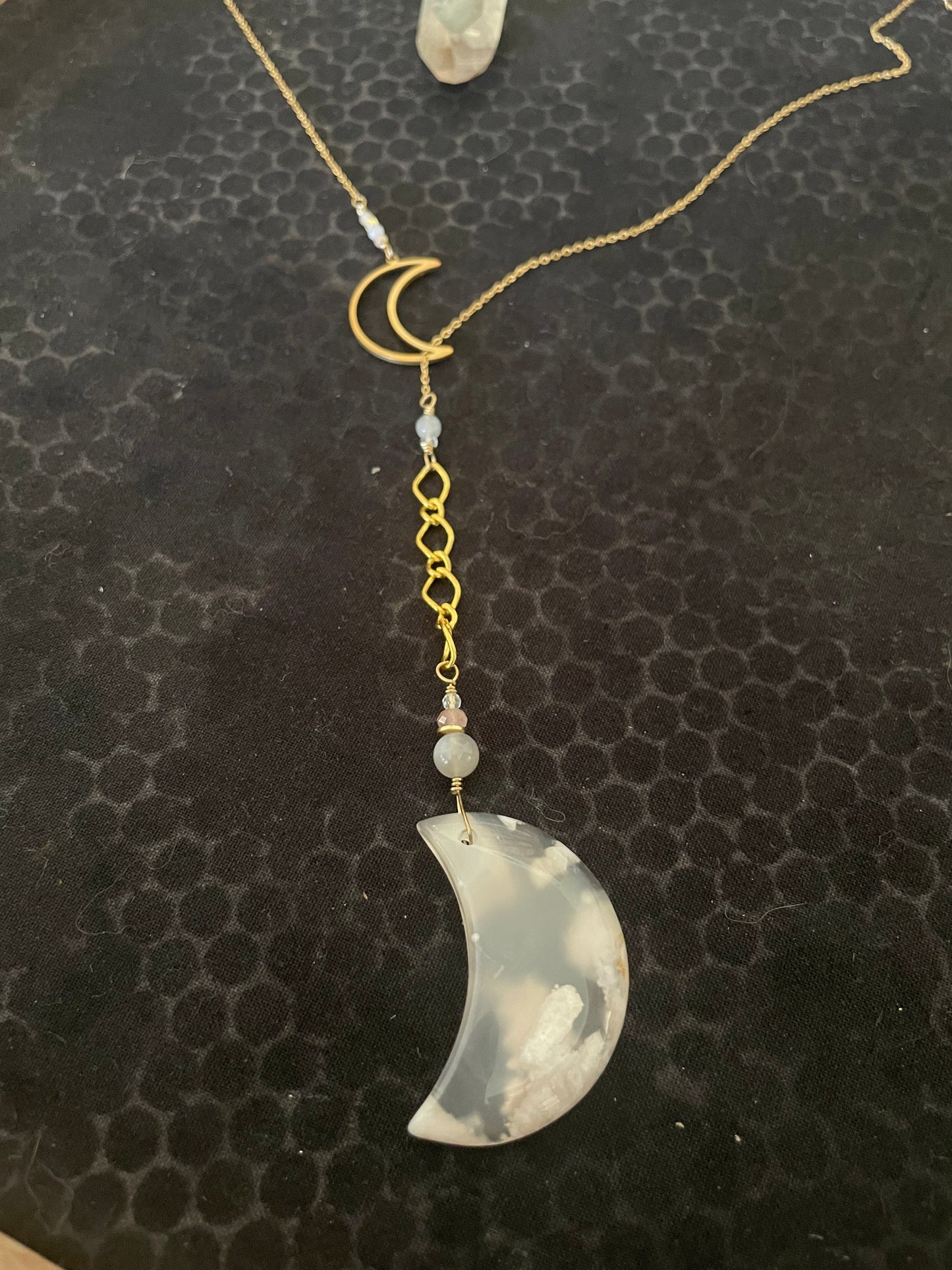Flower Moon lariat necklace