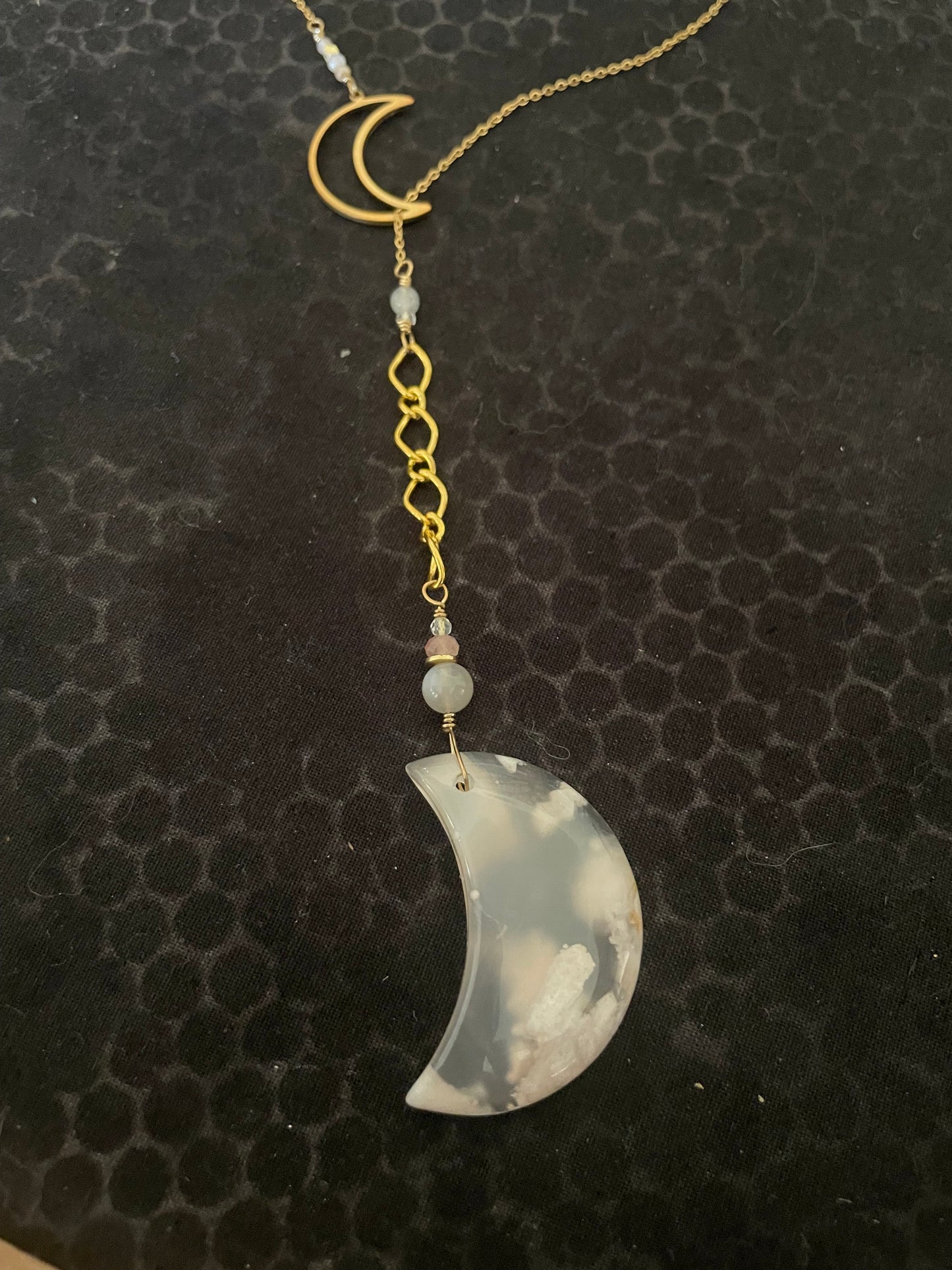 Flower Moon lariat necklace