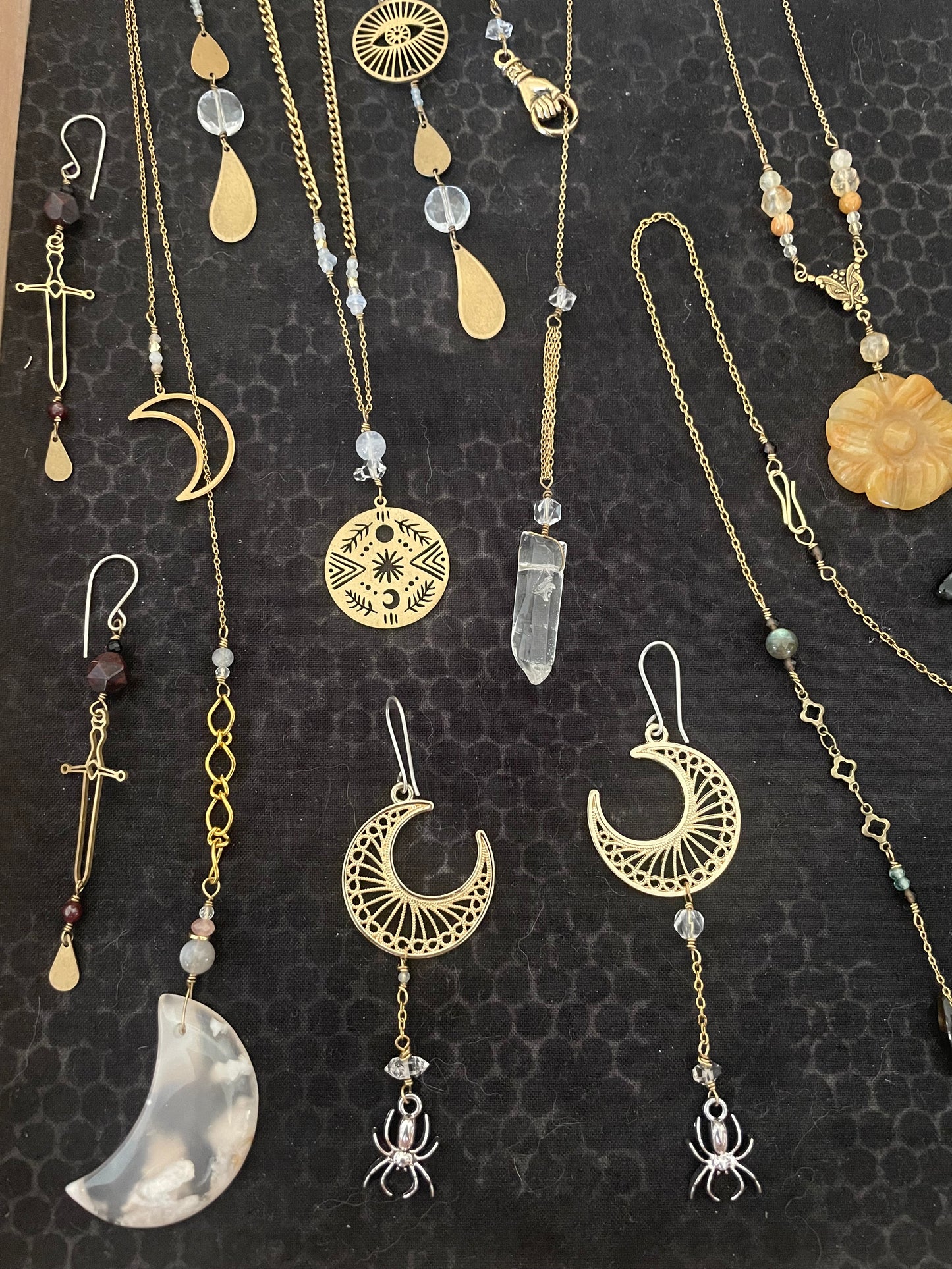 Moon Web Earrings