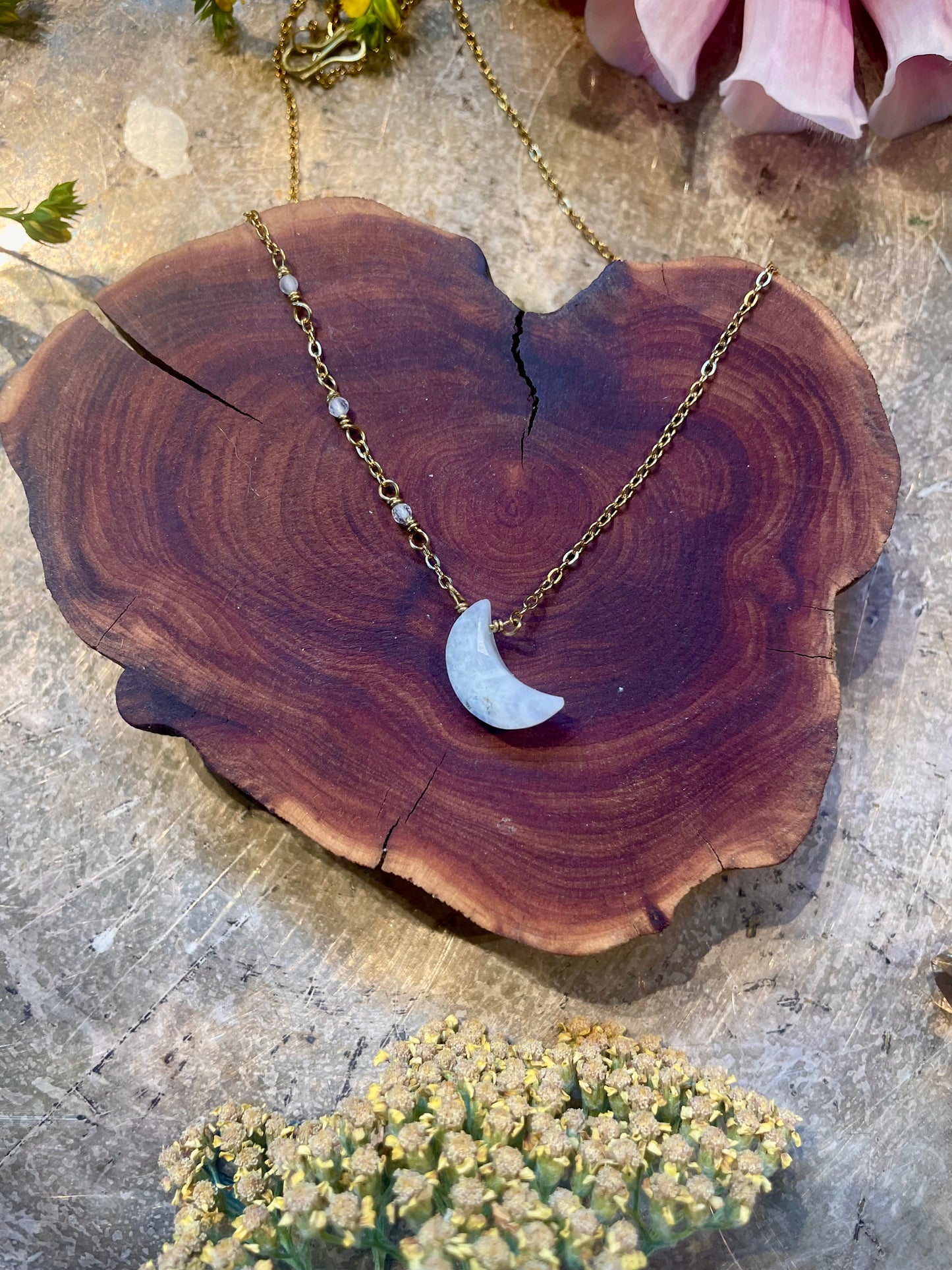 Moonstone Crescent necklace