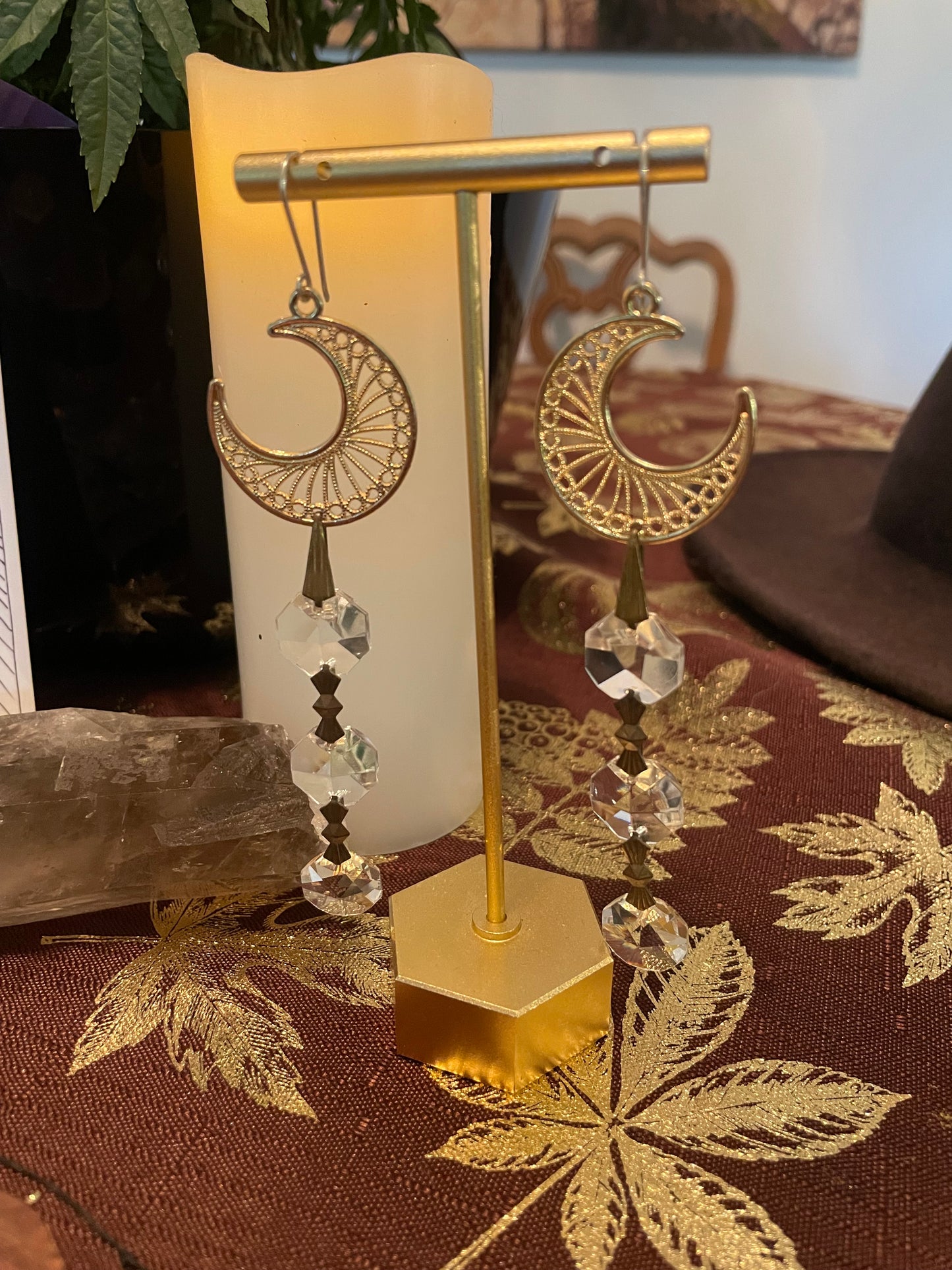 Vintage Chandelier Moon earrings