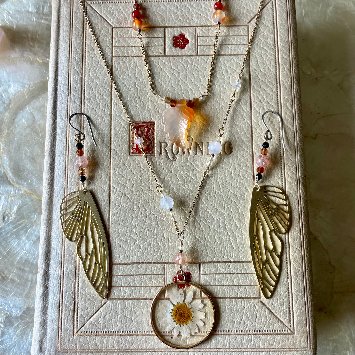 Carnelian Leaf Necklace