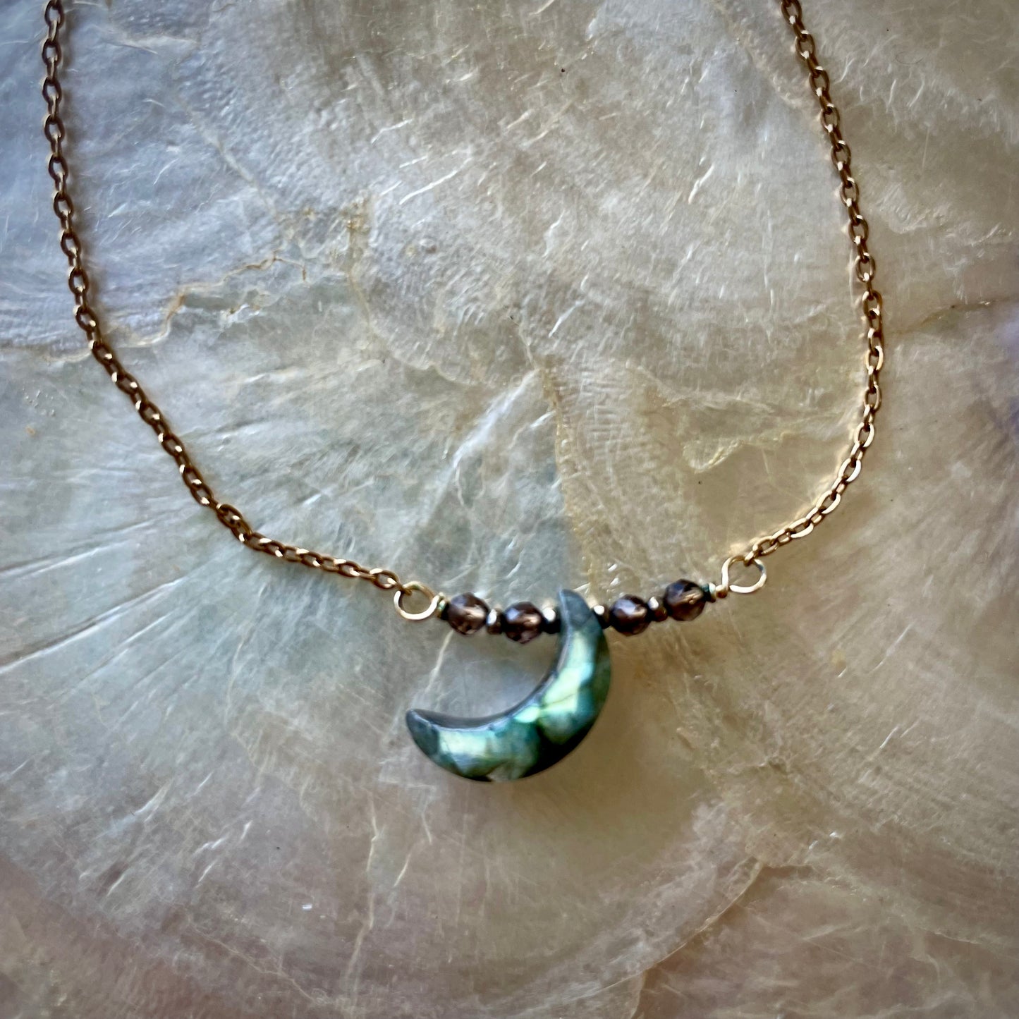 Labradorite Crescent Necklace