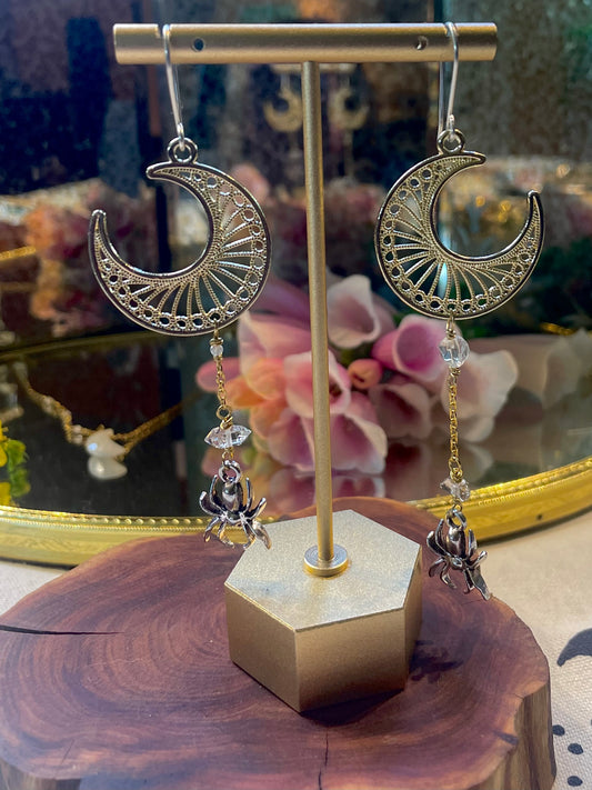Moon Web Earrings
