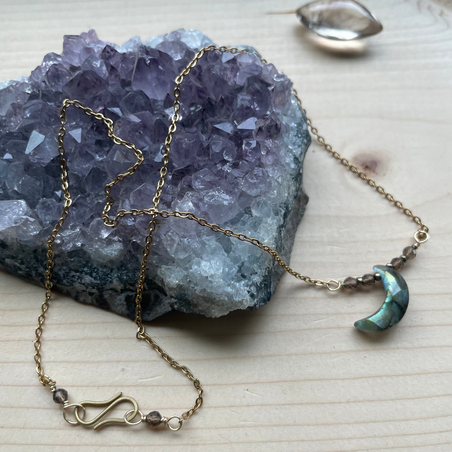 Labradorite Crescent Moon Necklace