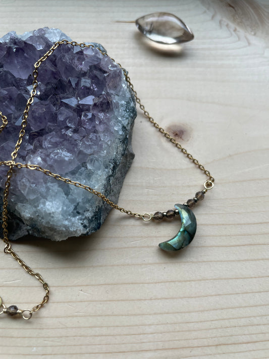 Labradorite Crescent Moon Necklace